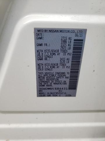 Photo 10 from auction – 2015 NISSAN PATHFINDER with VIN 5N1AR2MM6FC684431