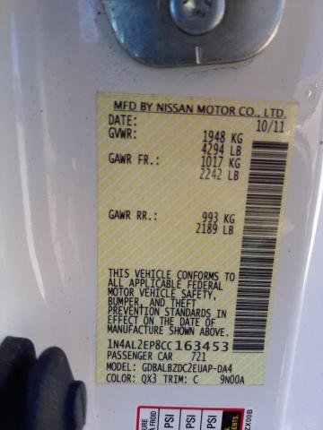 Photo 10 from auction – 2012 NISSAN ALTIMA S with VIN 1N4AL2EP8CC163453