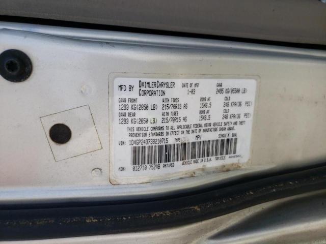 Photo 10 from auction – 2003 DODGE GRAND CARA with VIN 1D4GP24373B210715