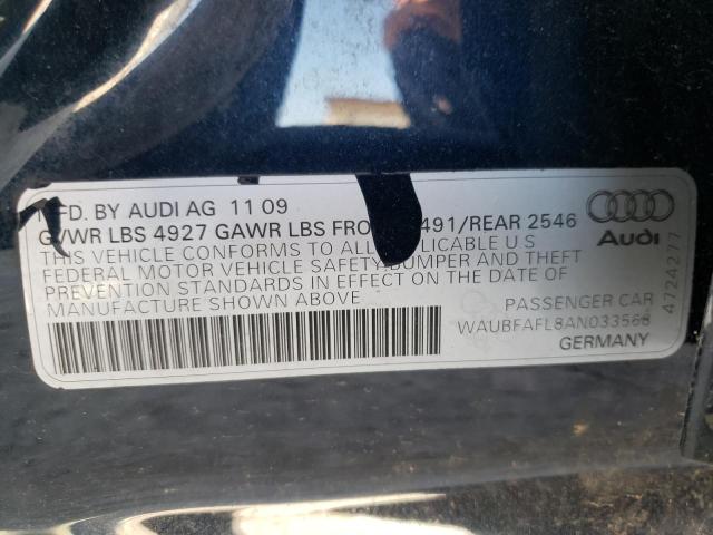 Photo 10 from auction – 2010 AUDI A4 PREMIUM with VIN WAUBFAFL8AN033568