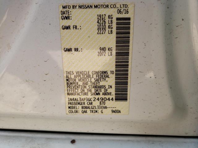 Photo 10 from auction – 2016 NISSAN ALTIMA 2.5 with VIN 1N4AL3AP3GC249044