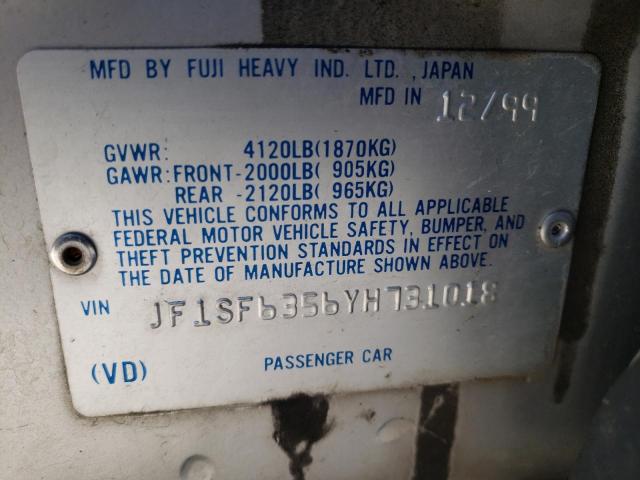 Photo 10 from auction – 2000 SUBARU FORESTER L with VIN JF1SF6356YH731018