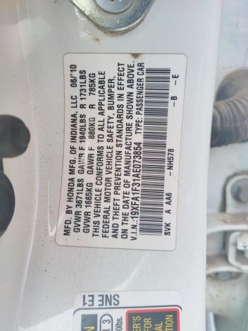 Photo 10 from auction – 2010 HONDA CIVIC VP with VIN 19XFA1F31AE073854