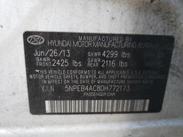 Photo 10 from auction – 2013 HYUNDAI SONATA GLS with VIN 5NPEB4AC8DH772173