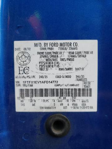 Photo 10 from auction – 2010 FORD F150 SUPER with VIN 1FTFX1EV1AFD14772