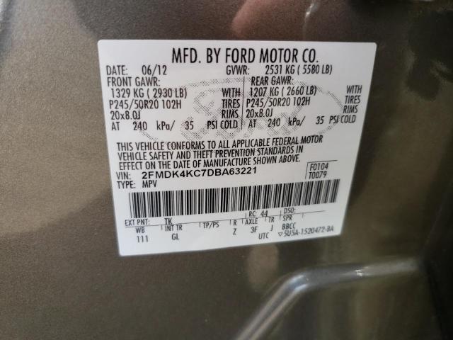 Photo 10 from auction – 2013 FORD EDGE LIMIT with VIN 2FMDK4KC7DBA63221