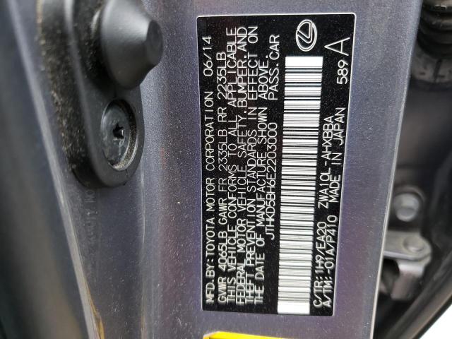 Photo 10 from auction – 2014 LEXUS CT 200 with VIN JTHKD5BH6E2203000