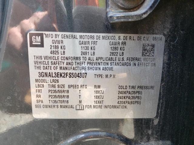 Photo 10 from auction – 2015 CHEVROLET CAPTIVA LT with VIN 3GNAL3EK2FS504307