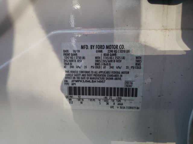 Photo 10 from auction – 2020 FORD EDGE SEL with VIN 2FMPK3J94LBA14957