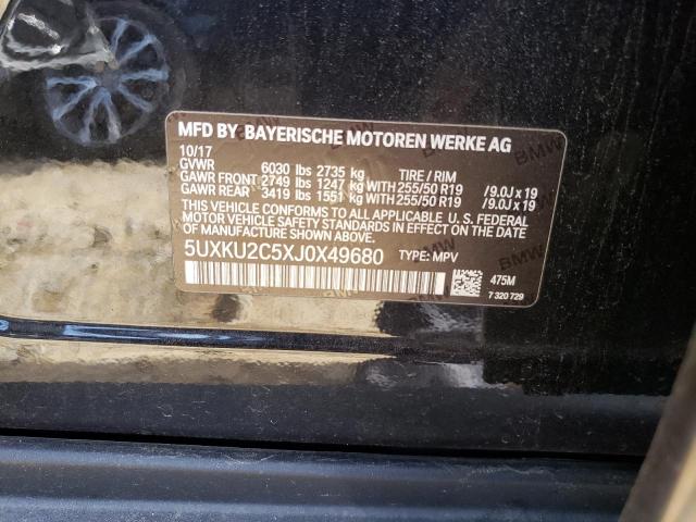 Photo 10 from auction – 2018 BMW X6 XDRIVE3 with VIN 5UXKU2C5XJ0X49680