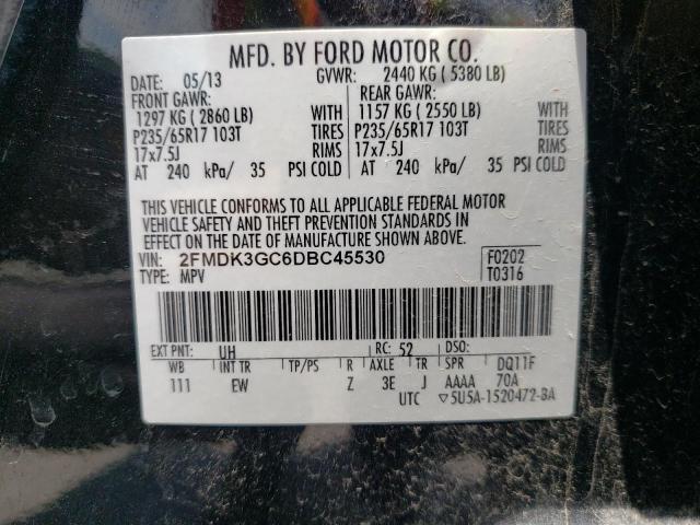 Photo 10 from auction – 2013 FORD EDGE SE with VIN 2FMDK3GC6DBC45530