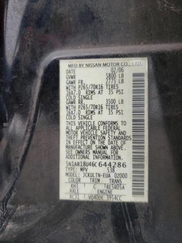 Photo 10 from auction – 2006 NISSAN PATHFINDER with VIN 5N1AR18U46C644286