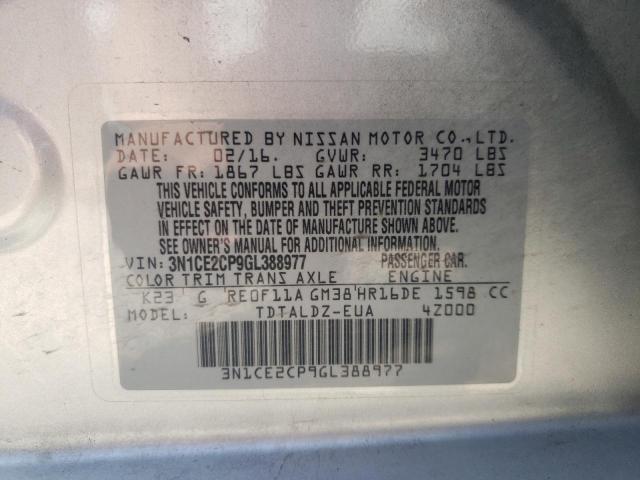 Photo 10 from auction – 2016 NISSAN VERSA NOTE with VIN 3N1CE2CP9GL388977