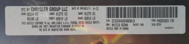 Photo 10 from auction – 2013 DODGE CHARGER SX with VIN 2C3CDXHGXDH669619