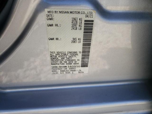 Photo 10 from auction – 2021 NISSAN ALTIMA S with VIN 1N4BL4BVXMN380950