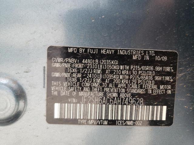 Photo 10 from auction – 2010 SUBARU FORESTER 2 with VIN JF2SH6AC6AH749628