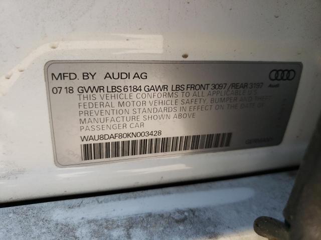 Photo 10 from auction – 2019 AUDI A8 L with VIN WAU8DAF80KN003428