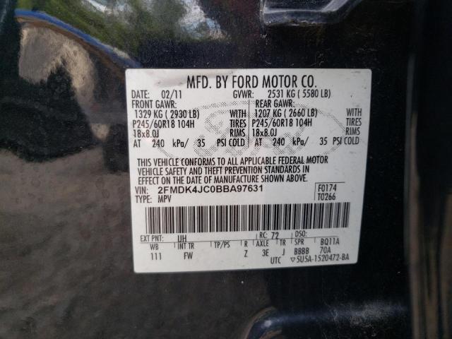 Photo 10 from auction – 2011 FORD EDGE SEL with VIN 2FMDK4JC0BBA97631