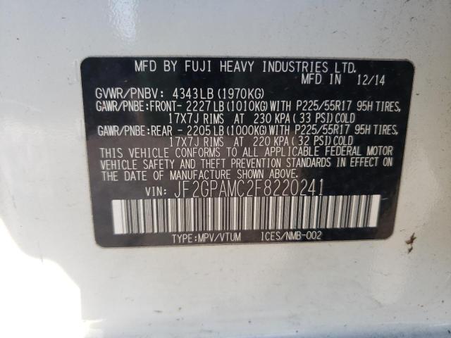 Photo 10 from auction – 2015 SUBARU XV CROSSTR with VIN JF2GPAMC2F8220241
