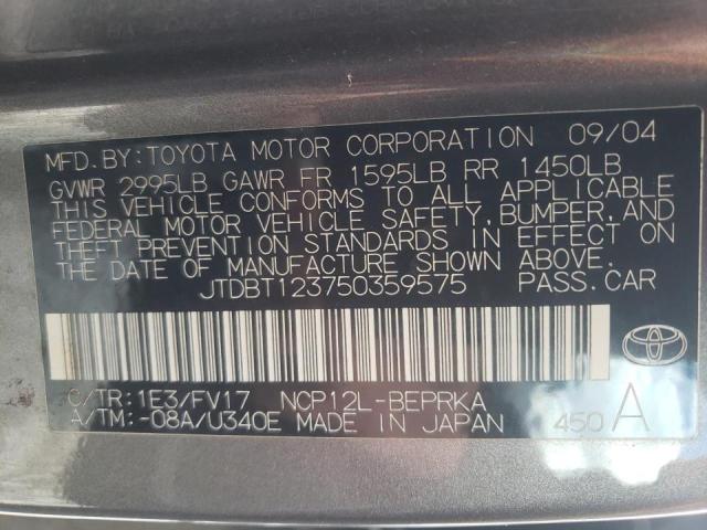 Photo 10 from auction – 2005 TOYOTA ECHO with VIN JTDBT123750359575