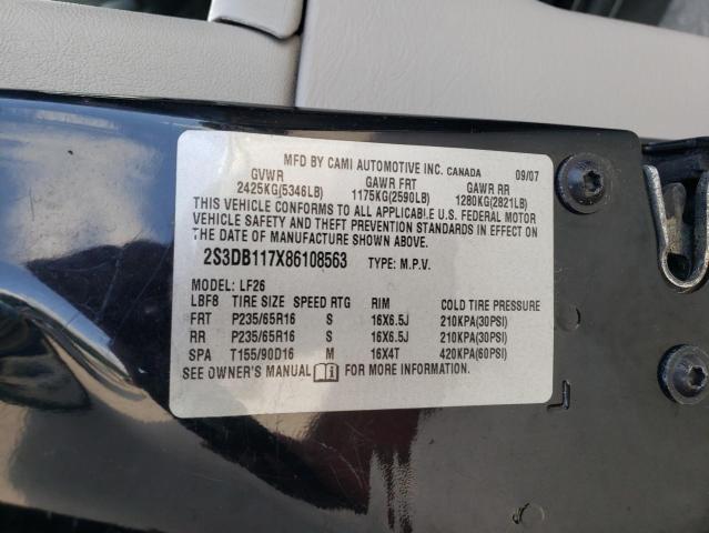 Photo 10 from auction – 2008 SUZUKI XL7 with VIN 2S3DB117X86108563