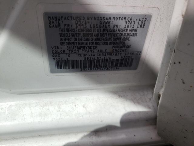 Photo 10 from auction – 2014 NISSAN SENTRA S with VIN 3N1AB7AP9EY307136