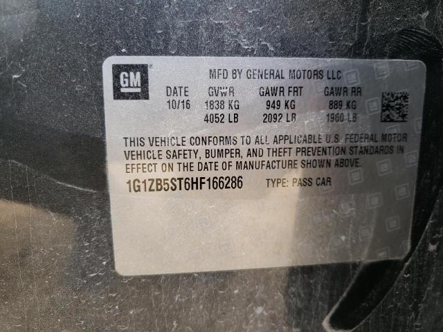 Photo 10 from auction – 2017 CHEVROLET MALIBU LS with VIN 1G1ZB5ST6HF166286