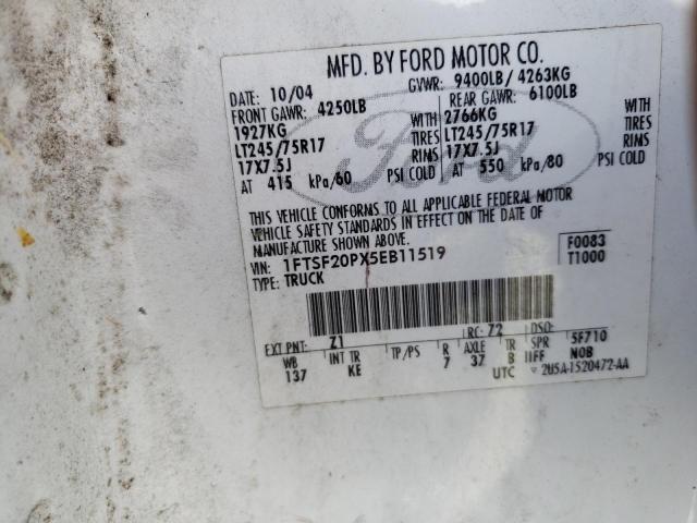 Photo 10 from auction – 2005 FORD F250 SUPER with VIN 1FTSF20PX5EB11519
