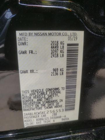Photo 10 from auction – 2019 NISSAN ALTIMA SR with VIN 1N4BL4CW5KC256553