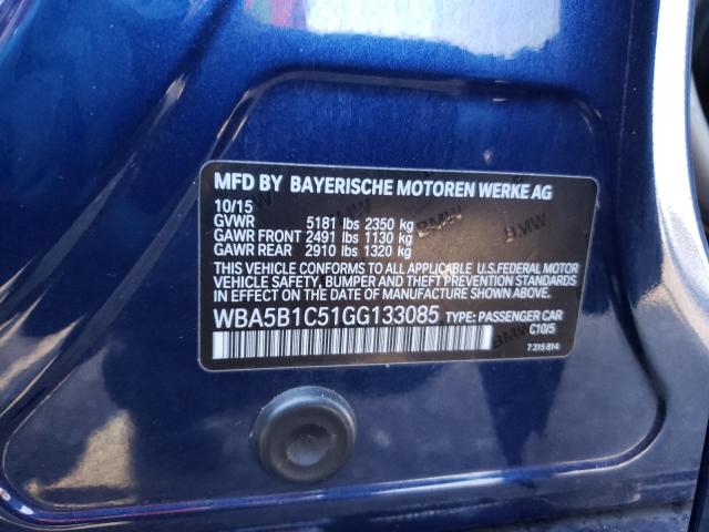 Photo 10 from auction – 2016 BMW 535 I with VIN WBA5B1C51GG133085