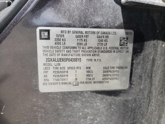 Photo 10 from auction – 2015 GMC TERRAIN DE with VIN 2GKALUEK6F6438815