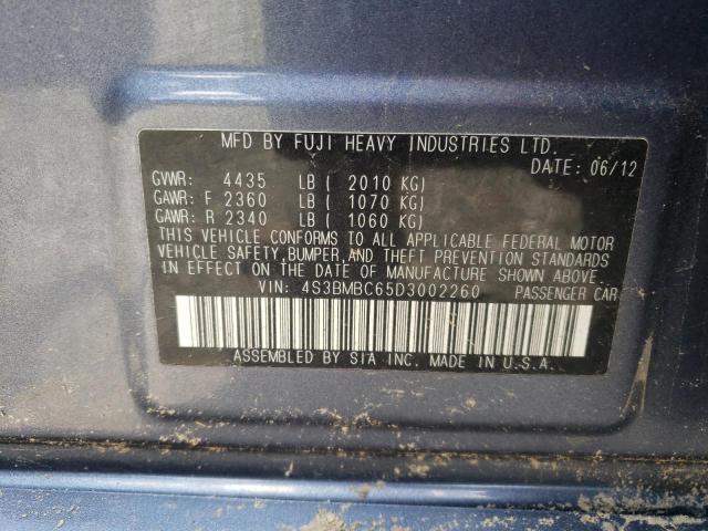 Zdjęcie 10 z aukcji – 2013 SUBARU LEGACY 2.5 z VIN 4S3BMBC65D3002260