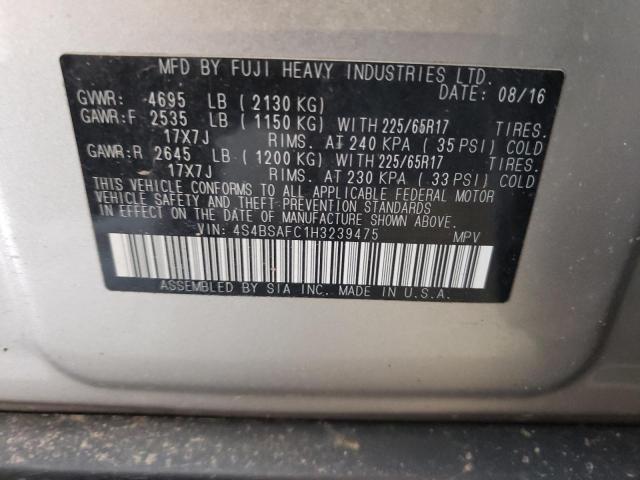 Photo 10 from auction – 2017 SUBARU OUTBACK 2. with VIN 4S4BSAFC1H3239475