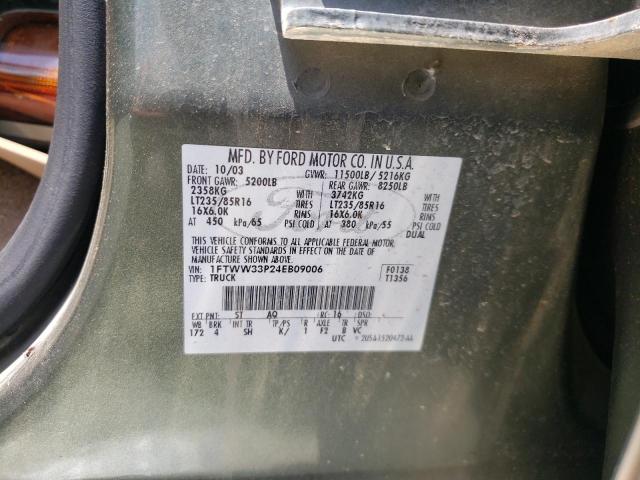Photo 10 from auction – 2004 FORD F350 SUPER with VIN 1FTWW33P24EB09006