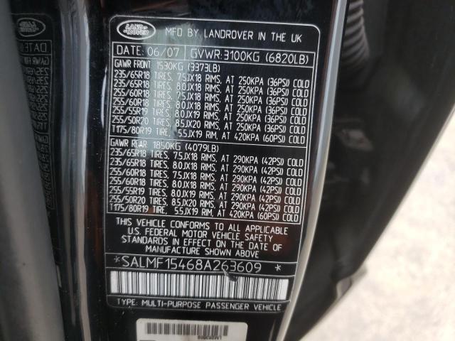 Photo 10 from auction – 2008 LAND ROVER RANGE ROVE with VIN SALMF15468A263609