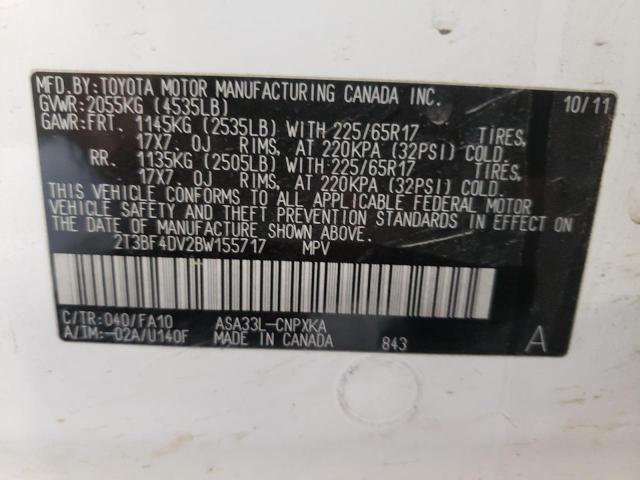 Photo 10 from auction – 2011 TOYOTA RAV4 with VIN 2T3BF4DV2BW155717