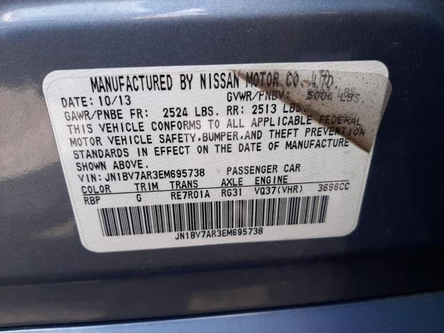 Photo 10 from auction – 2014 INFINITI Q50 BASE with VIN JN1BV7AR3EM695738