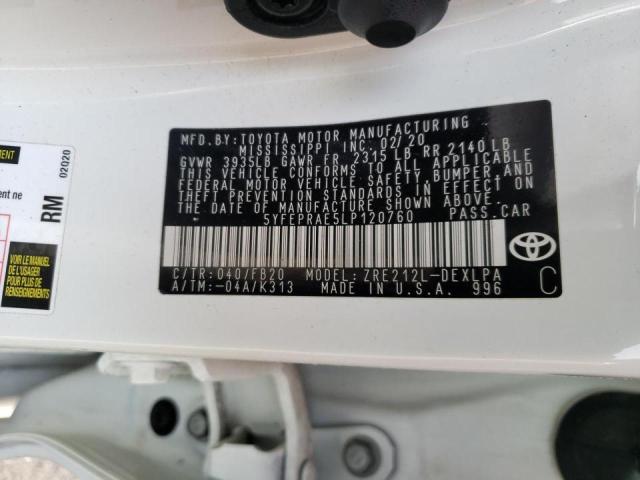 Photo 10 from auction – 2020 TOYOTA COROLLA LE with VIN 5YFEPRAE5LP120760