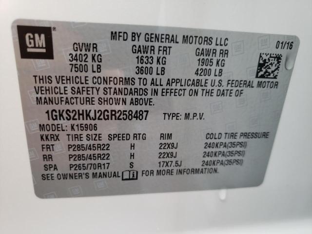 Photo 10 from auction – 2016 GMC YUKON XL D with VIN 1GKS2HKJ2GR258487