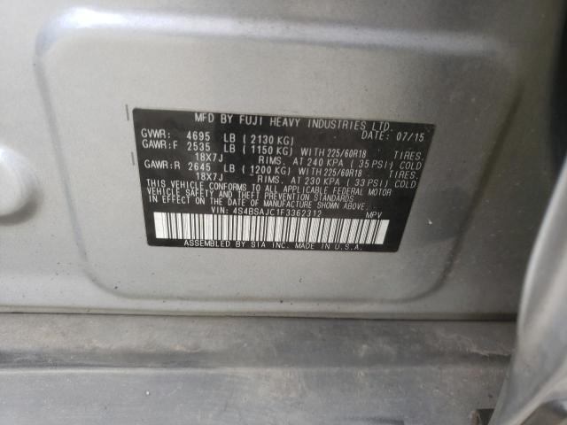 Photo 10 from auction – 2015 SUBARU OUTBACK 2. with VIN 4S4BSAJC1F3362312