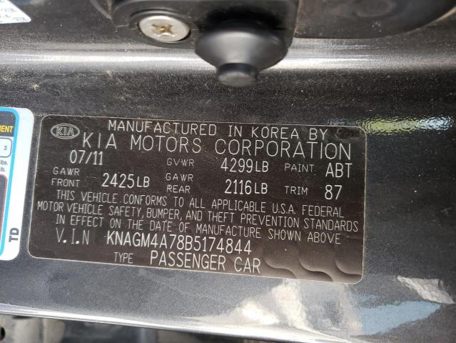 Photo 10 from auction – 2011 KIA OPTIMA LX with VIN KNAGM4A78B5174844