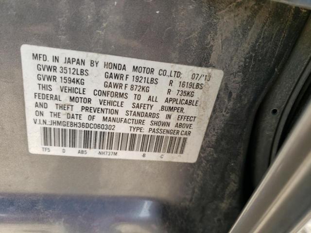 Photo 10 from auction – 2013 HONDA FIT with VIN JHMGE8H36DC060302