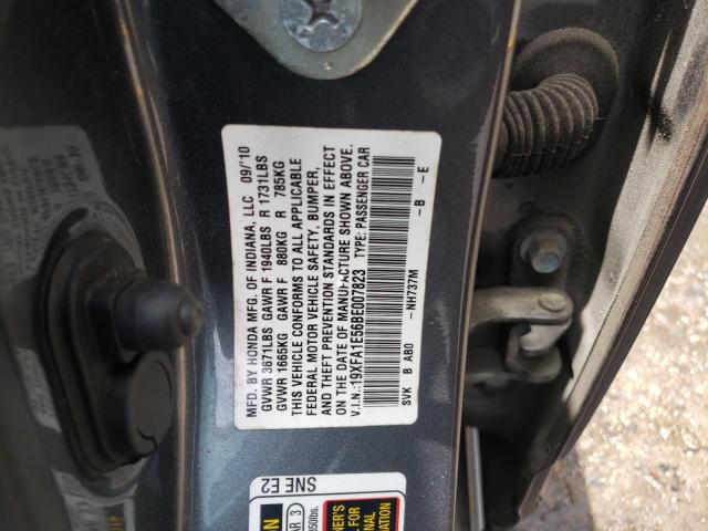 Photo 10 from auction – 2011 HONDA CIVIC LX with VIN 19XFA1E56BE007823