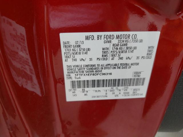Photo 10 from auction – 2013 FORD F150 SUPER with VIN 1FTFX1EF8DFC96316