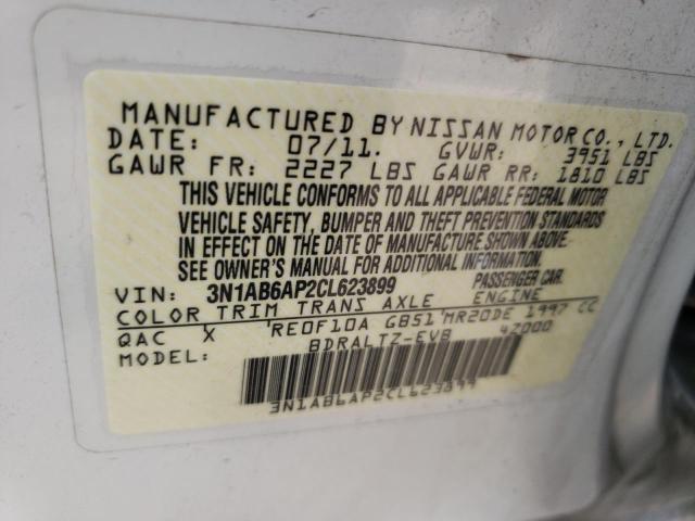 Photo 10 from auction – 2012 NISSAN SENTRA 2.0 with VIN 3N1AB6AP2CL623899