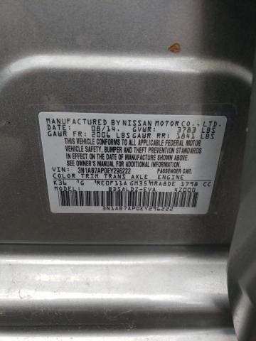 Photo 10 from auction – 2014 NISSAN SENTRA S with VIN 3N1AB7AP0EY296222