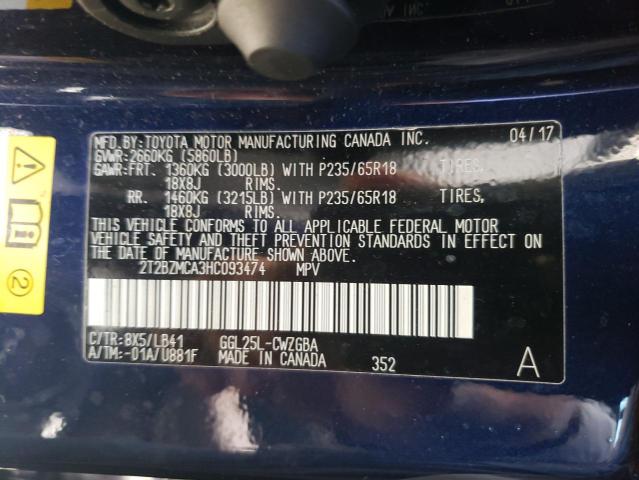 Photo 10 from auction – 2017 LEXUS RX 350 BAS with VIN 2T2BZMCA3HC093474