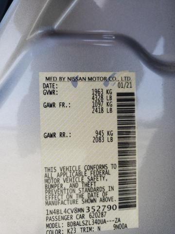 Photo 10 from auction – 2021 NISSAN ALTIMA SR with VIN 1N4BL4CV8MN352790