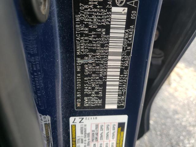 Photo 10 from auction – 2007 TOYOTA COROLLA MA with VIN 2T1KR32E07C663156