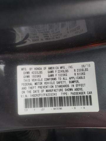Photo 10 from auction – 2015 HONDA ACCORD LX with VIN 1HGCR2F37FA205240